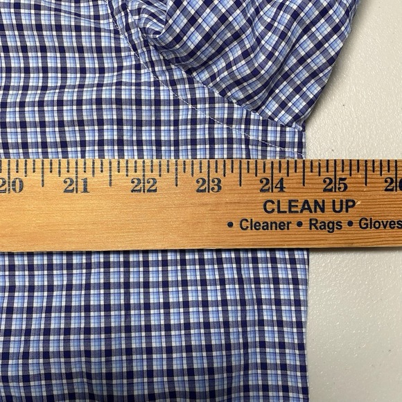 Ermenegildo Zegna Shirt XXL Mens L/S Button Up Blue Plaid READ - Picture 4 of 11